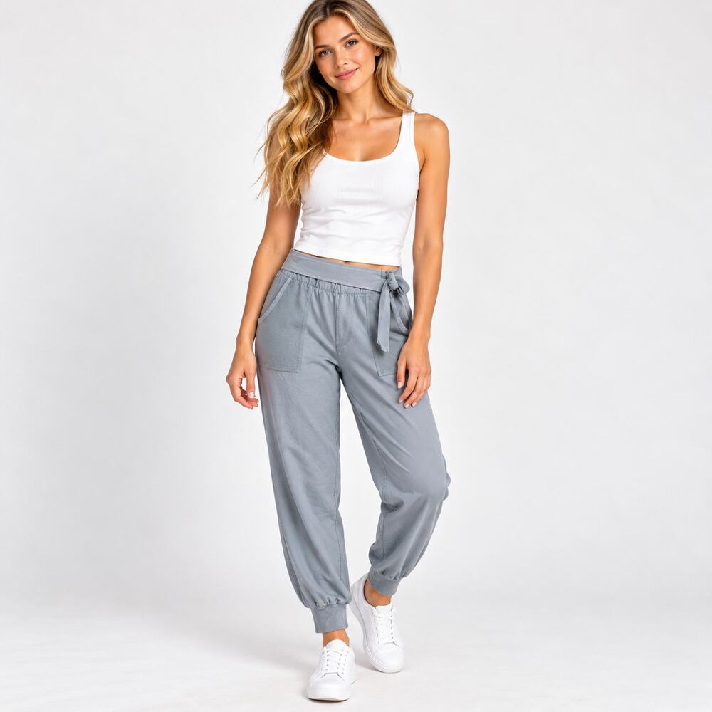 Anthropologie Saturday Sunday Sydney Belted Tie Waist Joggers Women's Size L